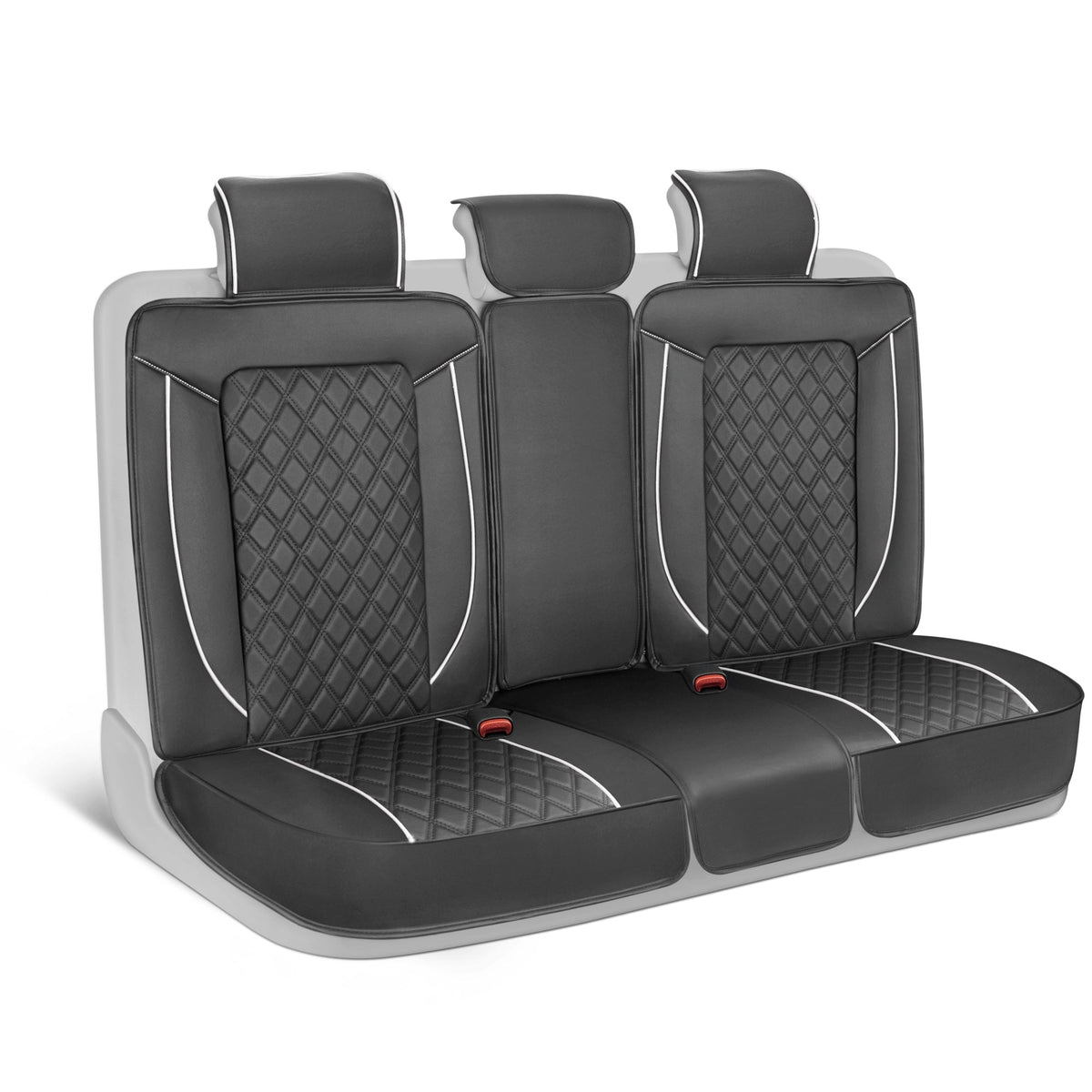 MotorBox 7-teilige Prestige Edition Premium Faux Leather Diamond Stitched Cushion Rücksitzbezüge