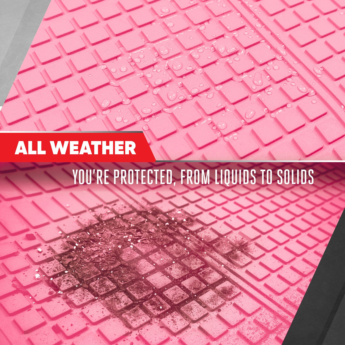 Motor Trend FlexTough Rear Cargo Mat – Heavy-Duty Trimmable Car Trunk Mat für die Rückseite des SUV, Universal Rear Cargo Liner für SUV, Flexible Trunk Liner, Automotive Floor Mats & Cargo Liners (Pink)