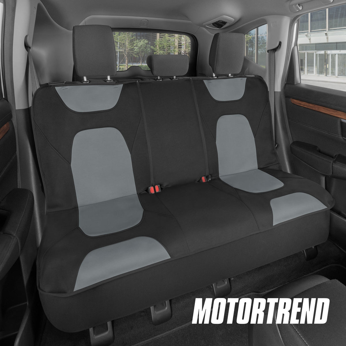 MotorTrend AquaShield Wasserdichte Zwei-Tone Neopren Rücksitz Abdeckungen