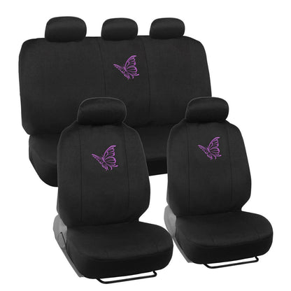 BDK 12-Piece Butterfly Vordersitzbezüge, Rücksitzbezüge, Sicherheitsgurtpads und Lenkradbezüge (Fits 14.5' - 15.5')