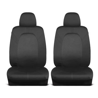 Motor Trend Honeycomb Polyester-Sitzbezüge - Semi Universal Fit Front Seat Protector für die meisten Autos, LKWs, SUVs - Atemberaubendes Hex-Design, einfach zu installieren, Schwarz & Grau Autositzbezug
