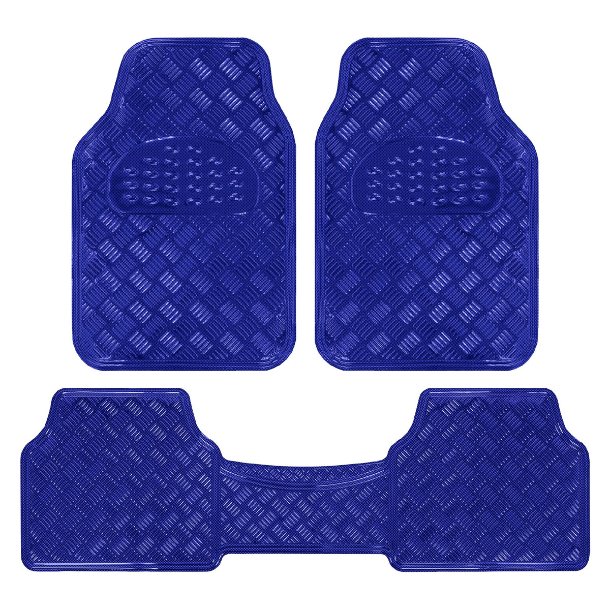 BDK 3-Stück Transluzente Metallic-Look Front Floor Mat und Hinterboden Mat - Heavy Duty, All Weather