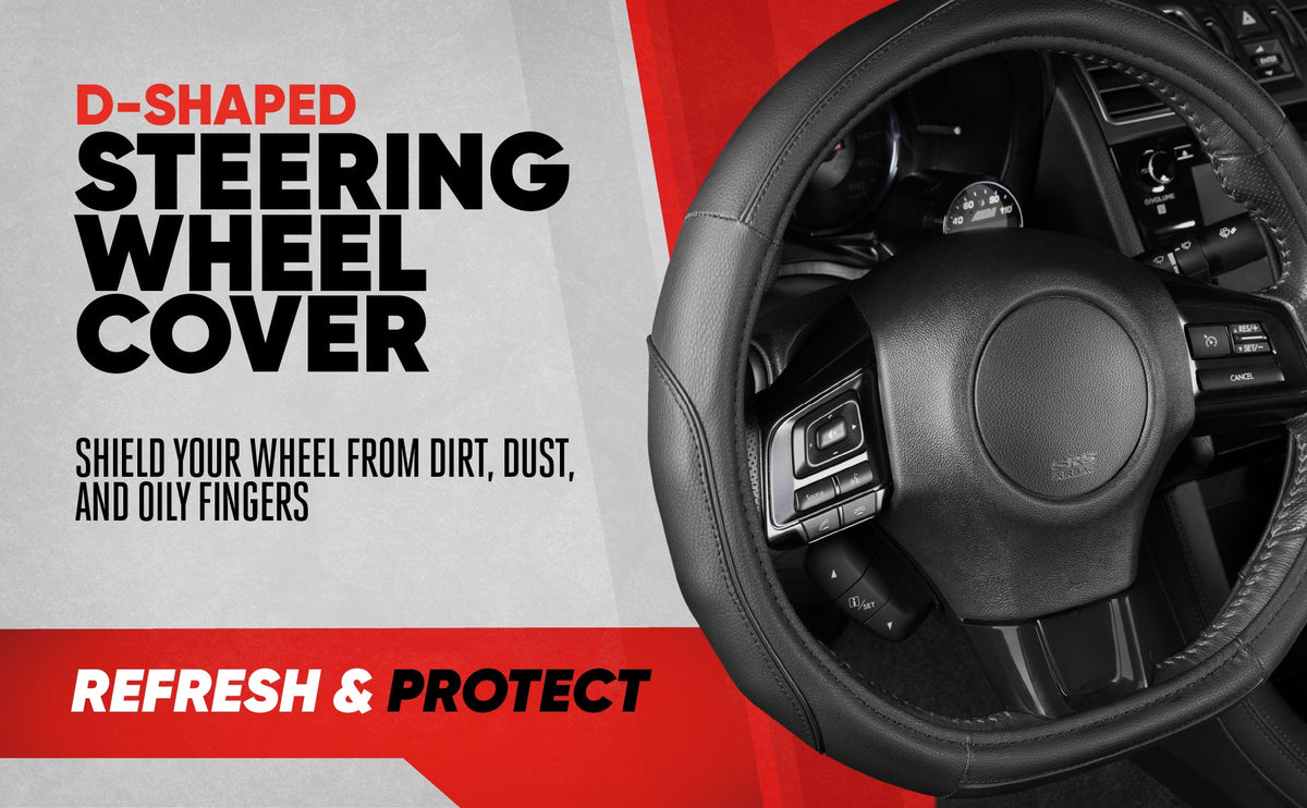 MotorTrend Stealth D-förmige Lenkradabdeckung (Fits 14.5' - 15.5')