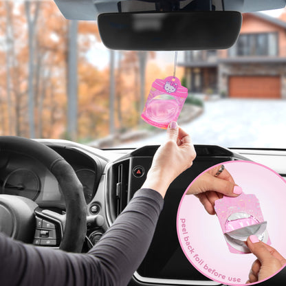 Hello Kitty und Freunde Car Air Freshener (Hello Kitty - Tropical Berry Sherbet) Hängender Gel Area Deodorizer, lang anhaltender Car Scents Air Freshener, niedliches Automotive Sanrio Zubehör Dekor, 2-Pack