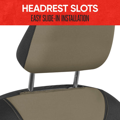 MotorTrend 2-Pack AquaShield Wasserdicht Zwei-Tone Neopren-Vordersitzabdeckungen