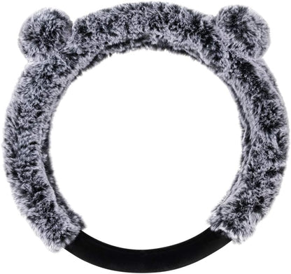 BDK Fur Lenkrad Abdeckung, Plüsch Faux Fur Fuzzy Lenkung Abdeckung für PKW Van SUV, Standardgröße passt Räder 14,5-15 im Durchmesser (Mehrere Farben und Stile)