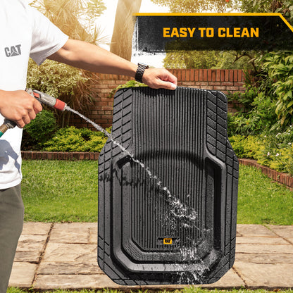Cat® ToughLinerTM Universal Car Floor Matts für LKW SUV Limousine - Heavy Duty Trim für alle Wetterschutz - Flexible Gummiboden Liners - Front Rear Black Automotive Mats