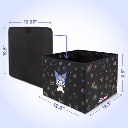 Sanrio Kuromi Car Trunk Organizer und Lagerbehälter - Zusammenklappbare einfache Kompartiment bequeme schwere Aufgabe, Fold Up für einfache Aufbewahrungsbox, Autositz Ladung für Lebensmittel Werkzeuge - 12,5L x 12,5W x 9H