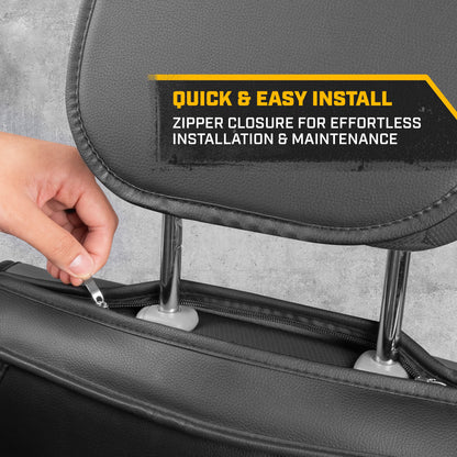 CAT® Edge Deluxe Car Seat Covers für Vordersitze - Premium Zwei-Tone Faux Ledersitz Abdeckungen für Autos mit Universal Fit, Robuste Autositz Abdeckungen für LKW, Innensitz Abdeckungen für SUV