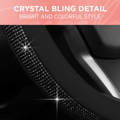 Carbella Bling Diamond Leatherette Steering Wheel Cover (Fits 14.5' - 15.5')
