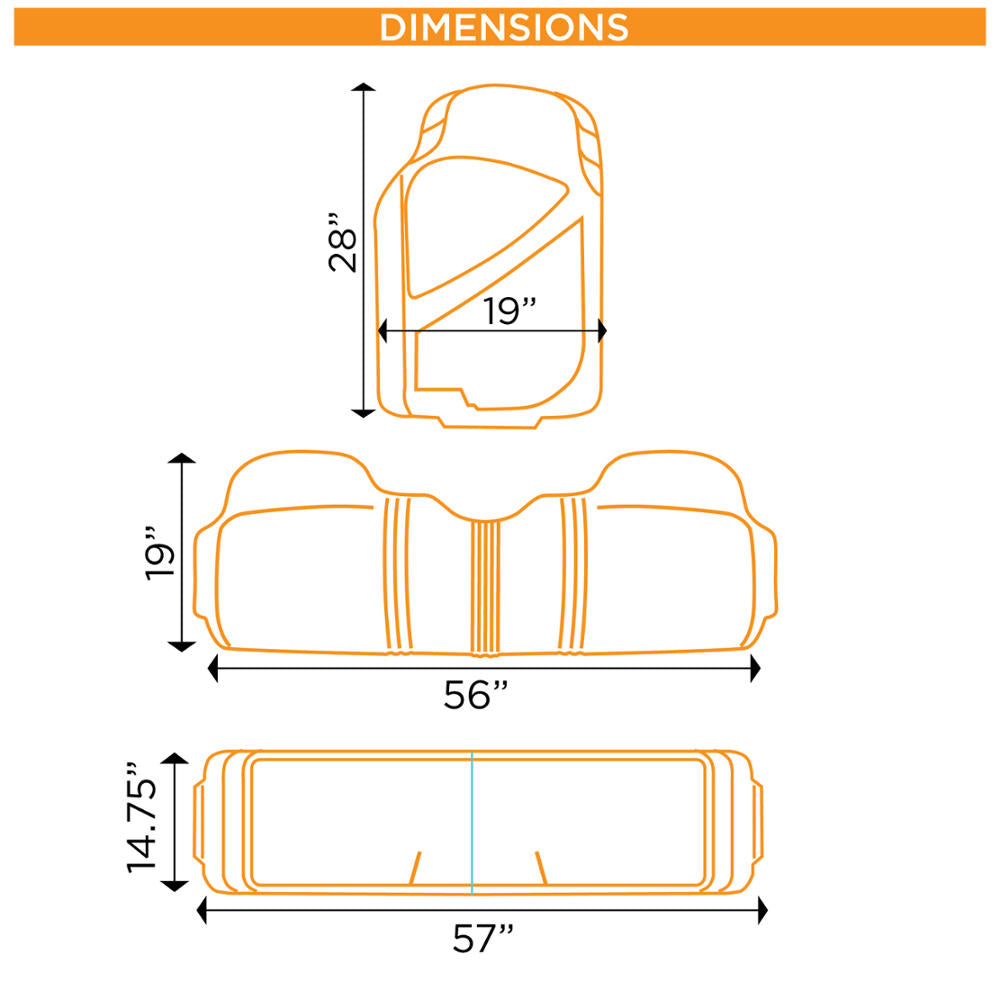 MotorTrend 4-Piece 3-Rows Extra-High Ridgeline Vorderbodenmatten, Mittelbodenmatte und Hinterbodenmatte