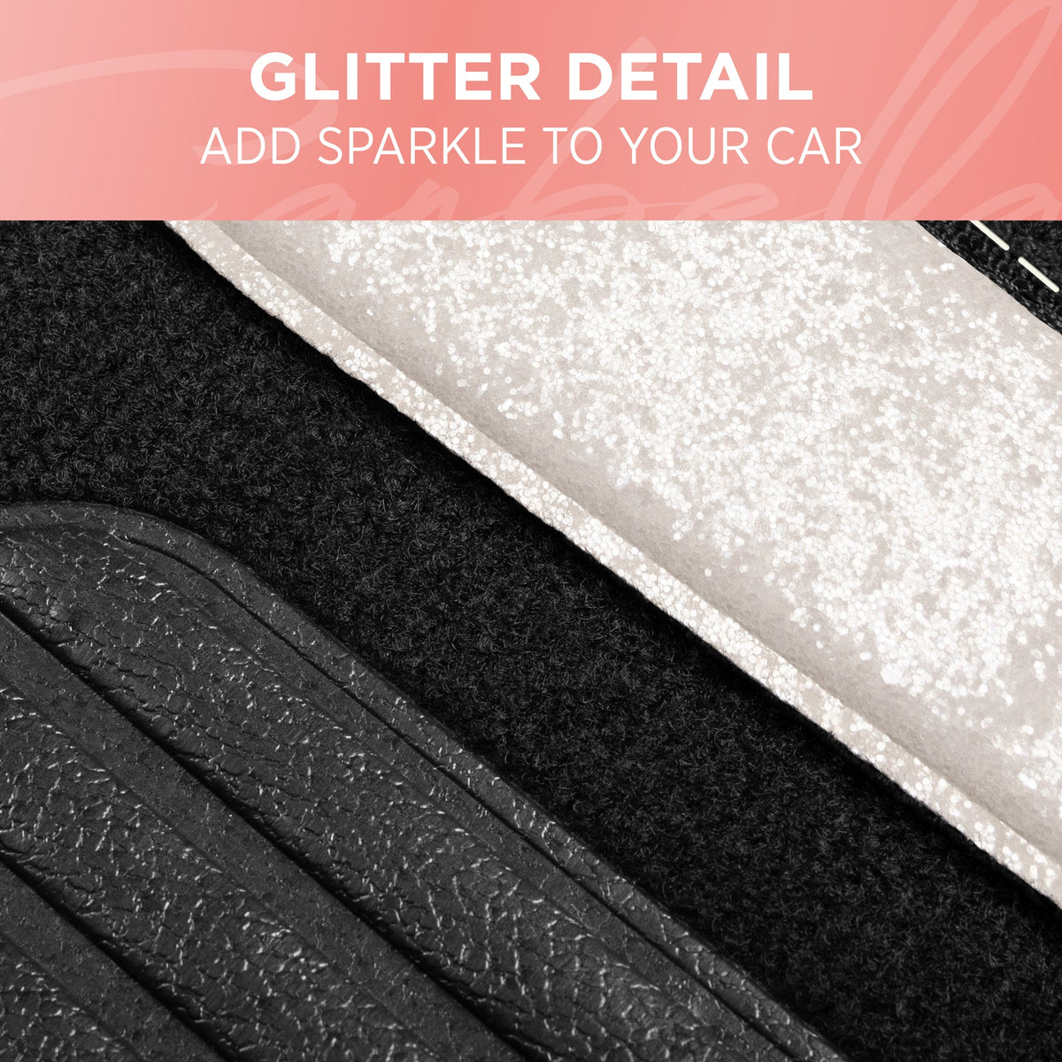 Carbella 4-Piece Sparkle Glitter Vorderbodenmatten und Hinterbodenmatten