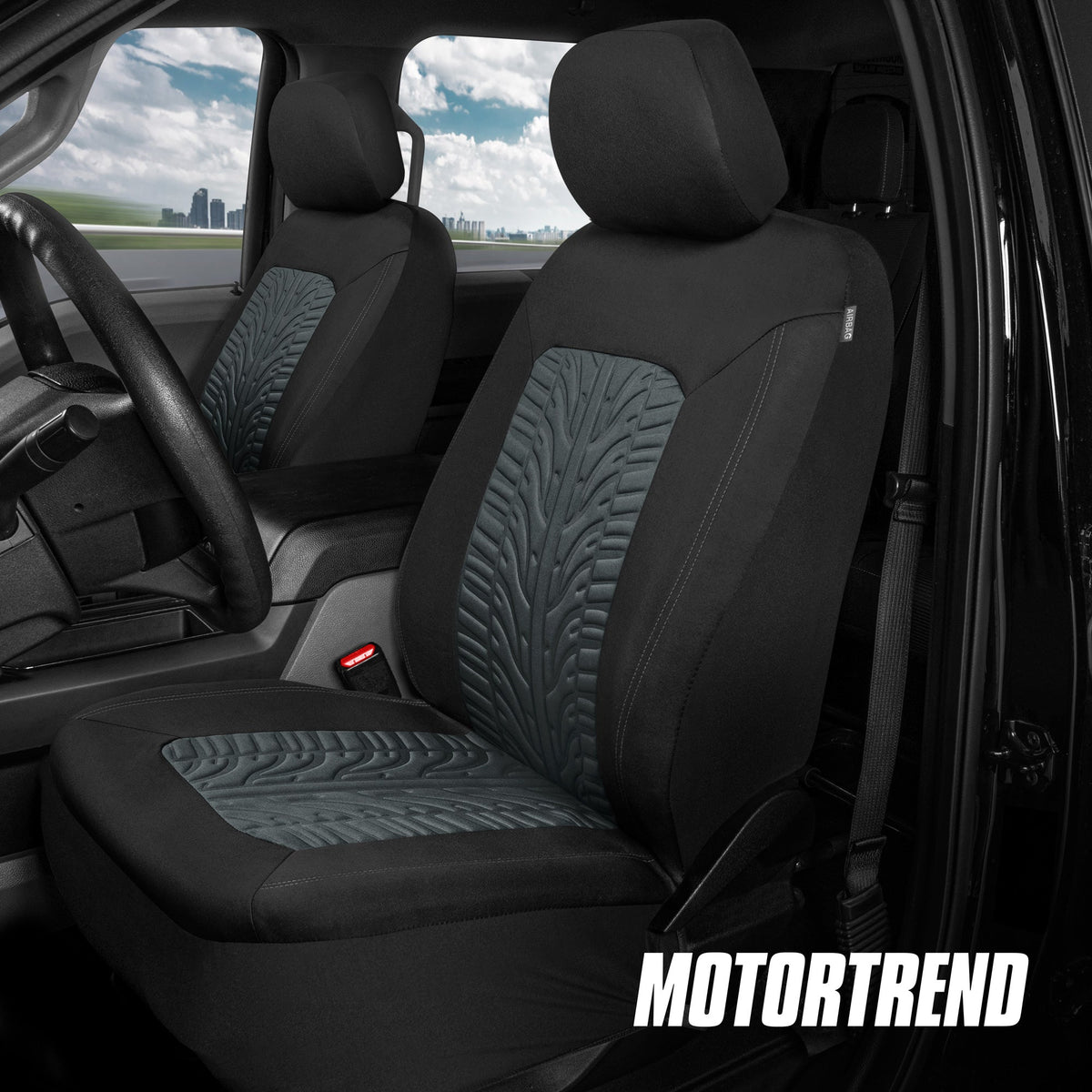 MotorTrend 2-Pack Grand Prix Reifenlaufflächen-Vordersitzabdeckungen