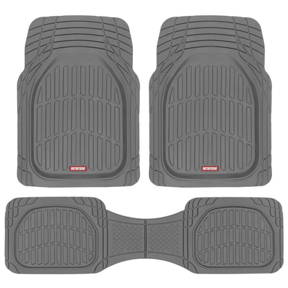 MotorTrend 3-Piece FlexTough Deep Dish Vorderbodenmatten und Hinterbodenmatte - Heavy Duty, All Weather, Trimmen Sie, um zu passen