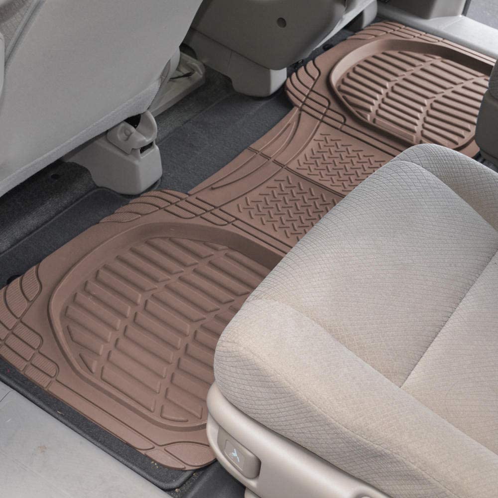 MotorTrend 3-Piece FlexTough Deep Dish Vorderbodenmatten und Hinterbodenmatte - Heavy Duty, All Weather, Trimmen Sie, um zu passen