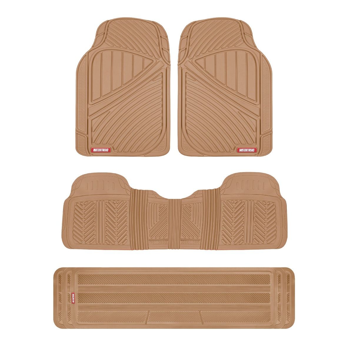 MotorTrend 4-Piece 3-Rows Extra-High Ridgeline Vorderbodenmatten, Mittelbodenmatte und Hinterbodenmatte