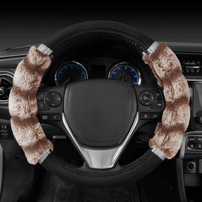 BDK Fur Lenkrad Abdeckung, Plüsch Faux Fur Fuzzy Lenkung Abdeckung für PKW Van SUV, Standardgröße passt Räder 14,5-15 im Durchmesser (Mehrere Farben und Stile)