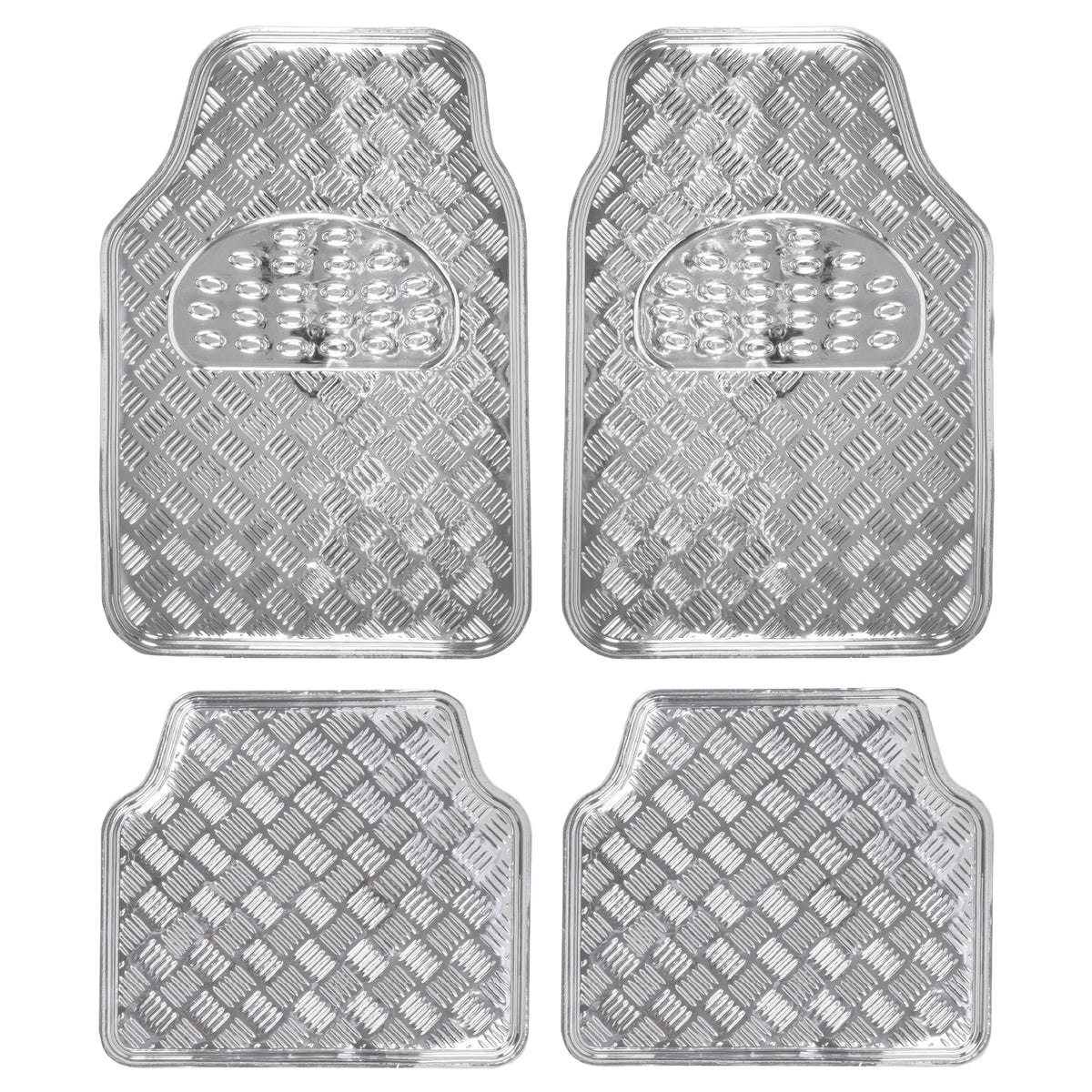 BDK 4-Piece Translucent Centered Cushioned Grip Pad Vorderbodenmatten und Hinterbodenmatten - Heavy Duty, All Weather