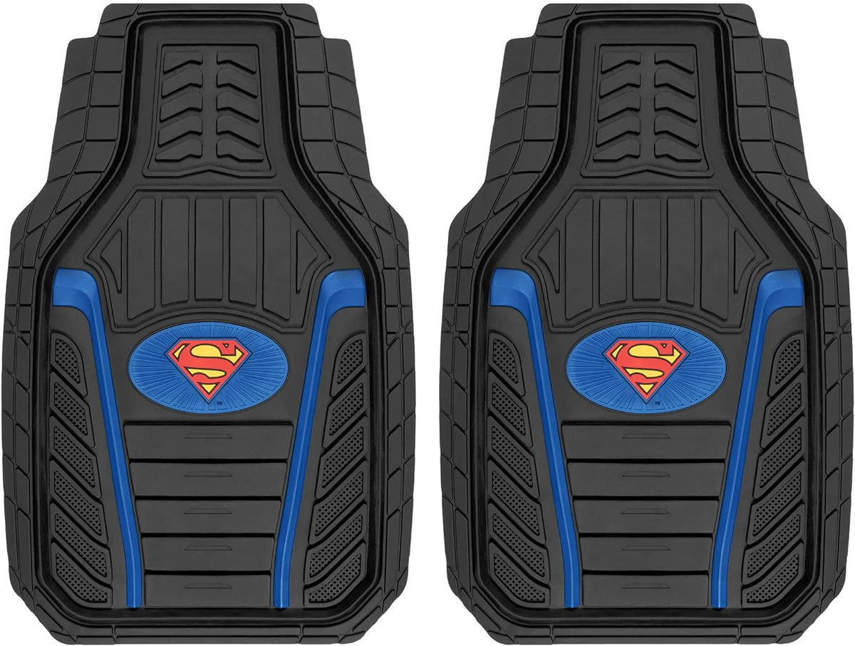 BDK Armored Super Hero Car Floor Matts - Offiziell lizenzierte DC Comics - All Weather Heavy Duty Auto Interieur Liners für Auto Truck Van SUV (Mehrere Stile)