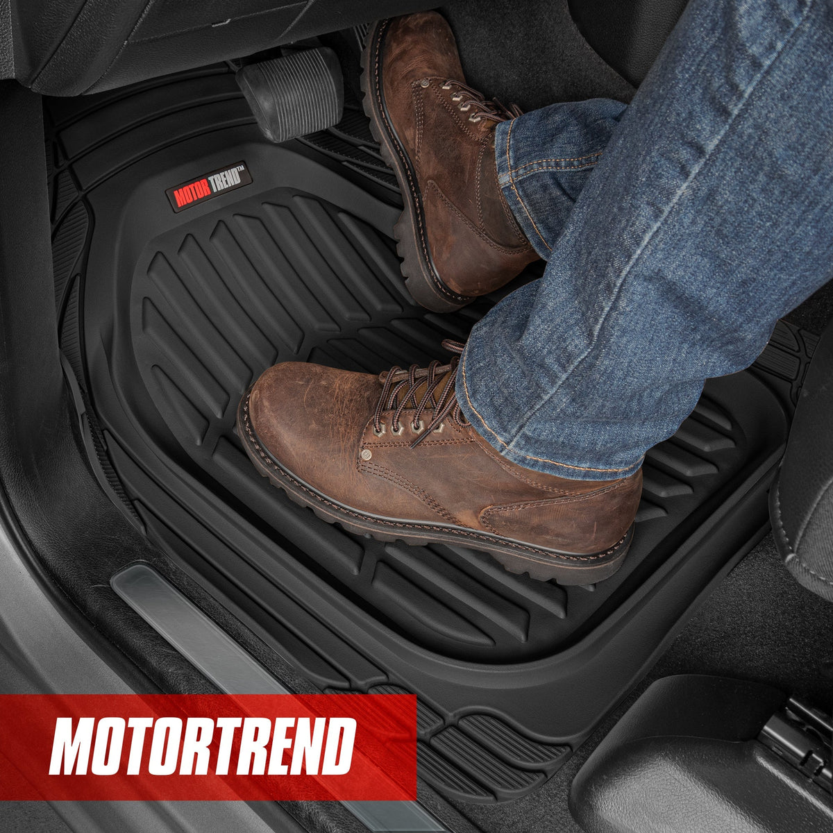 MotorTrend 4-Piece FlexTough Schildkröten Vorderbodenmatten und Hinterbodenmatten