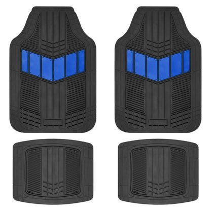 MotorTrend 4-Piece DualFlex Deep Drainage Kanäle Vorderbodenmatten und Hinterbodenmatten - Heavy Duty, All Weather, Trimmen Sie, um zu passen