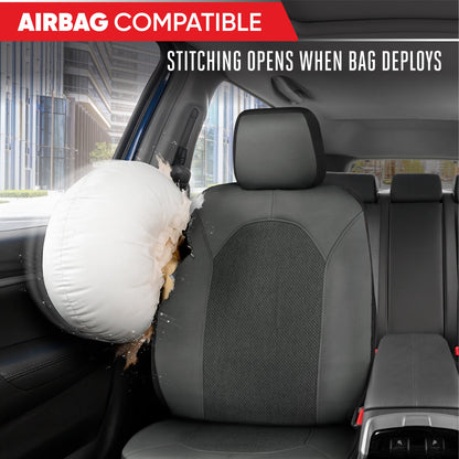 Motor Trend Kohle grau Autositz Abdeckungen Set - 2 Vordersitze - Spill-Proof Neopren CarSeat Cover Protector für Autos - Automotive Interior Car Zubehör für SUV & Kleine LKW - Semi Universal Fit
