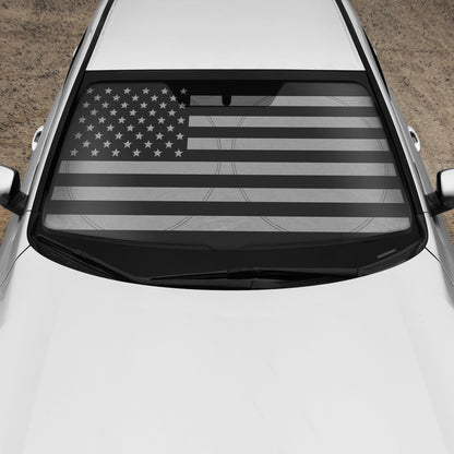 BDK USA Black American Flag Front Windschutzscheibe Sunshade XXL (64' x 32')