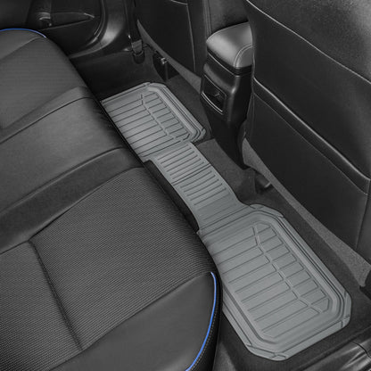 MotorTrend 3-Stück FlexTough Defender Vorderbodenmatten und Hinterbodenmatte - Heavy Duty, All Weather, Trimmen Sie, um zu passen