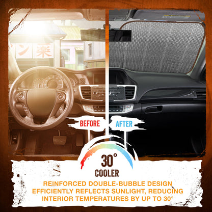 Naruto Shippuden Offiziell lizenzierte Windschutzscheibe Sonnenschutz - Car Sun Shade passt die meisten Autos, LKWs, SUV, & Van - Akatsuki Naruto Merch & Anime Zubehör für Autos - Sunshade Auto Windschutzscheibe - 57 'x 27'