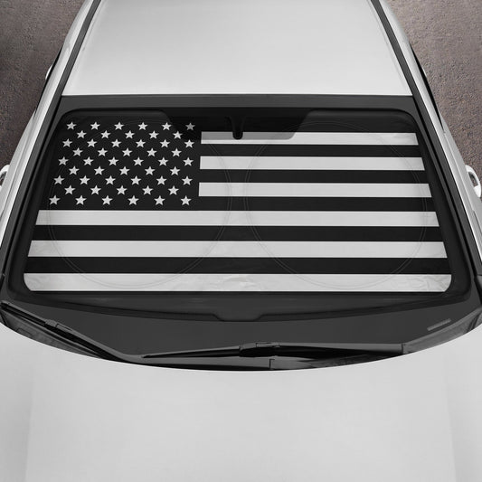 MotorTrend USA Black American Flag Front Windschutzscheibe Sonnenschirm - Groß (69' x 35')