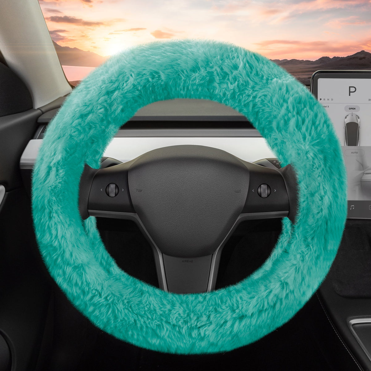 Carbella Soft Pink Fuzzy Lenkrad Abdeckung, Standard 15 Zoll Größe passt die meisten Fahrzeuge, niedliche Faux Pelz Auto Lenkung Abdeckung mit Soft Fluffy Furry Touch, Auto Zubehör für Frauen