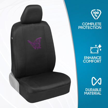 BDK 12-Piece Butterfly Vordersitzbezüge, Rücksitzbezüge, Sicherheitsgurtpads und Lenkradbezüge (Fits 14.5' - 15.5')
