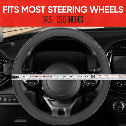 MotorTrend CarbonGripX Non-Slip Carbon Lenkrad Abdeckung (Fits 14.5' - 15.5')