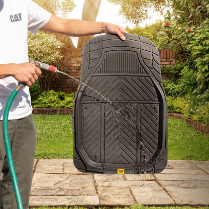CAT 4-Stück abnehmbare Teppichtiefschalen Vorderbodenmatten und hintere Bodenmatten - Heavy Duty, All Weather, Trimmen, um zu passen