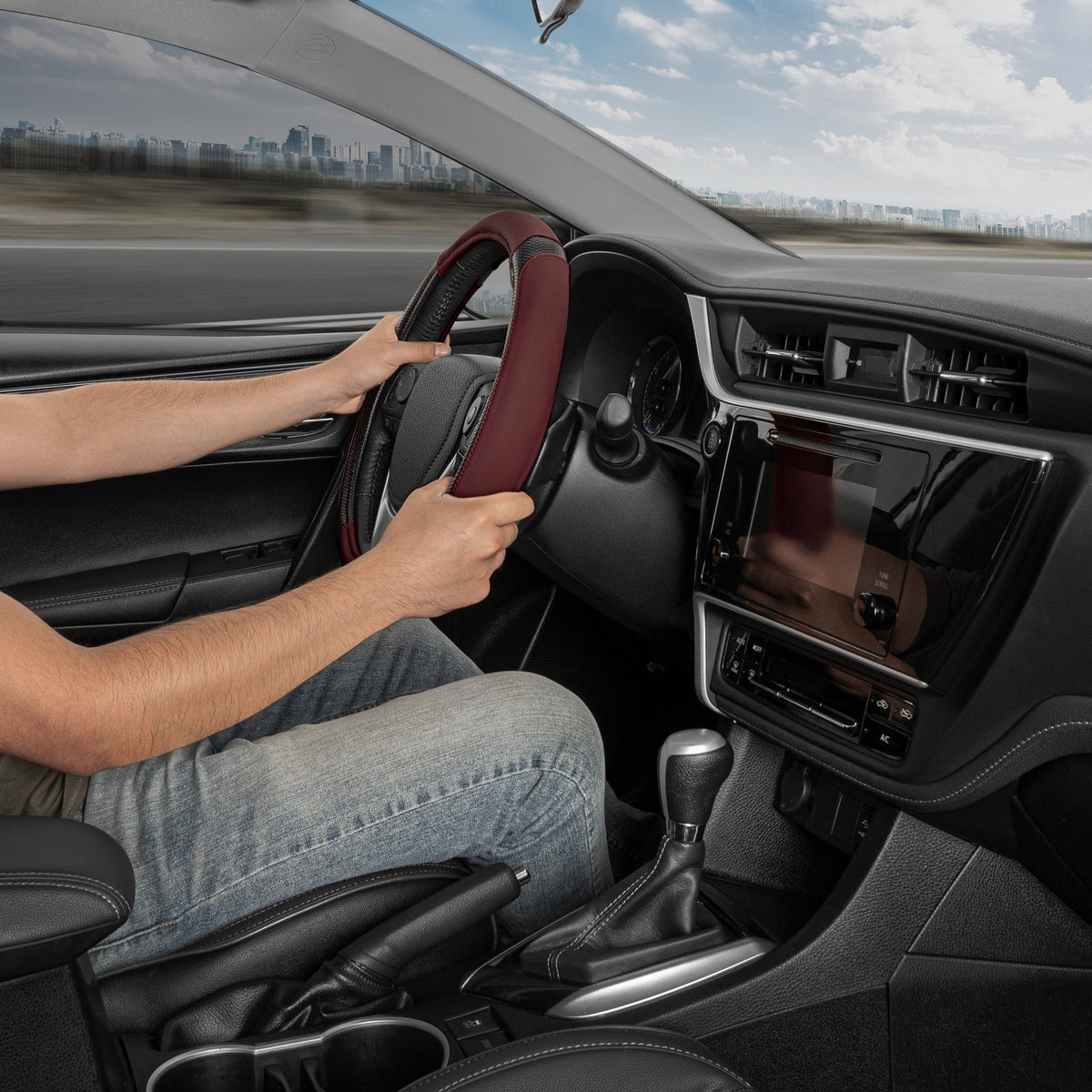 MotorTrend GripTech verbesserte Traktion Lenkrad Abdeckung (Fits 14.5' - 15.5')