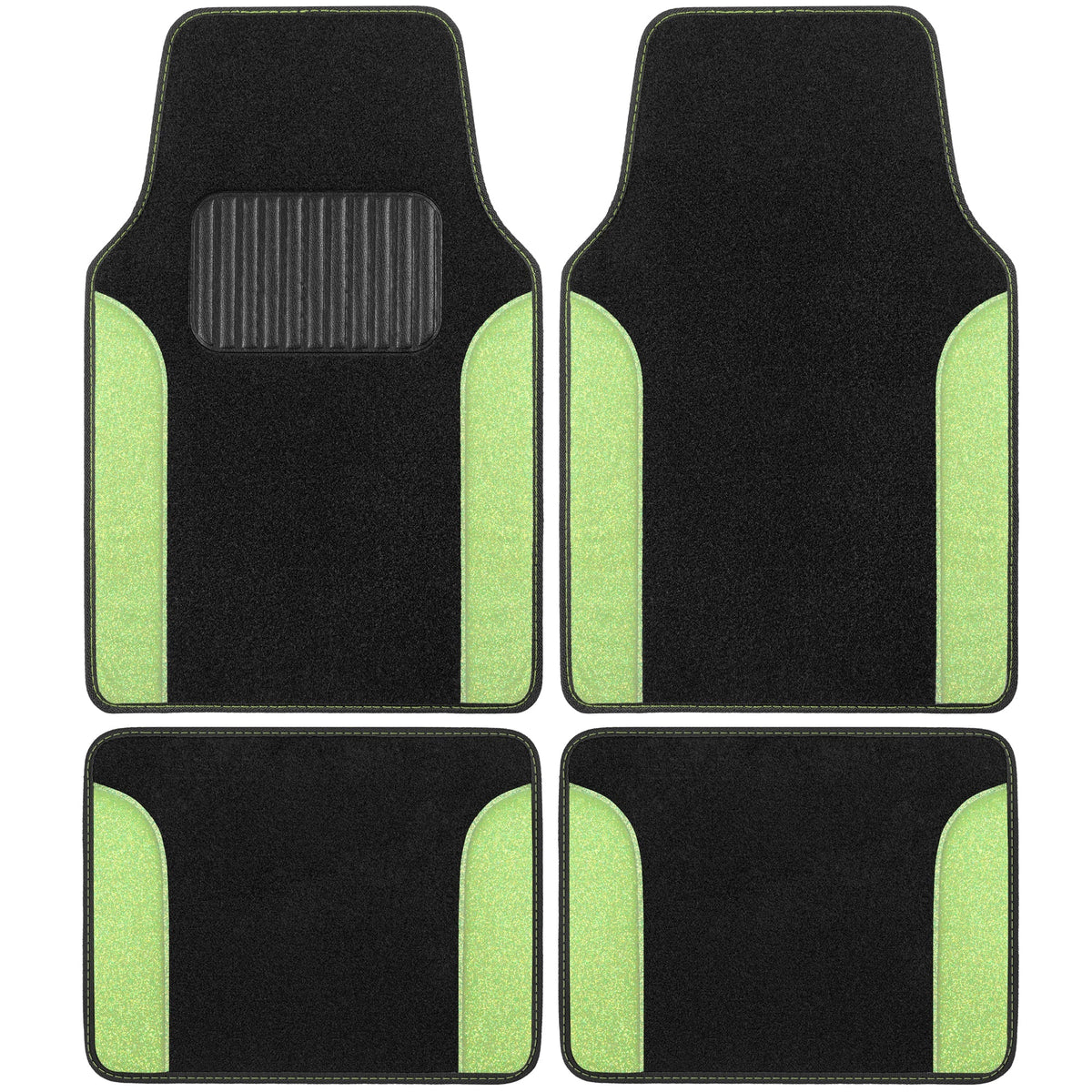 Carbella 4-Piece Sparkle Glitter Vorderbodenmatten und Hinterbodenmatten