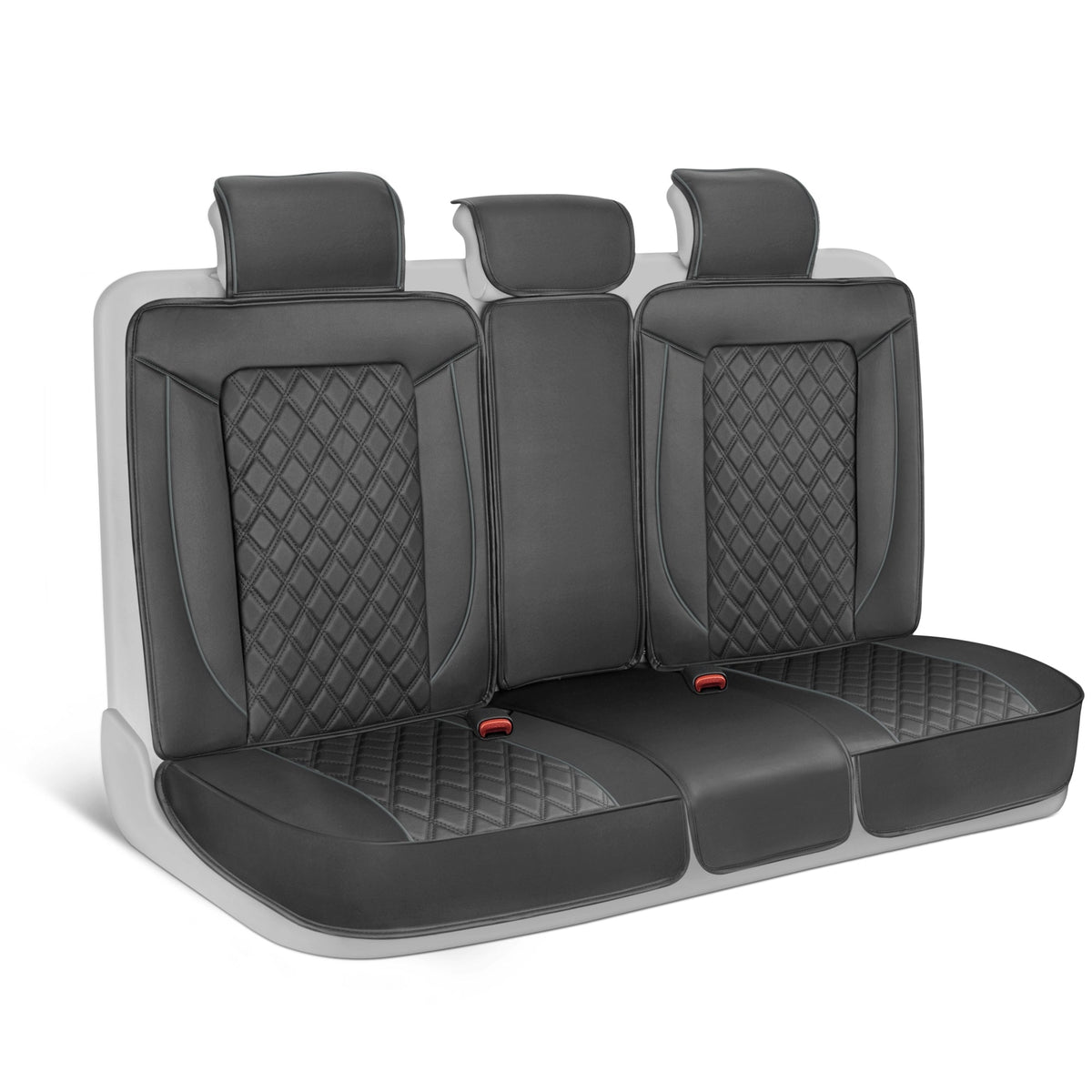 MotorBox 7-teilige Prestige Edition Premium Faux Leather Diamond Stitched Cushion Rücksitzbezüge