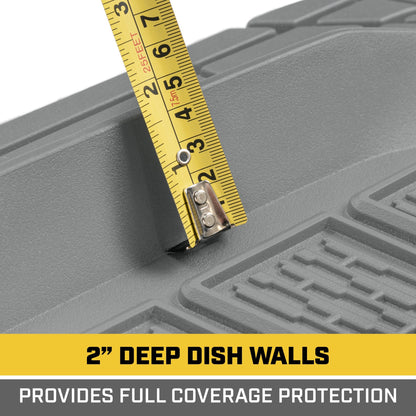 CAT 3-Piece Deep Dish Vorderbodenmatten und Hinterbodenmatten - Heavy Duty, All Weather, Trimm to Fit