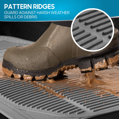 BDK 3-Piece Square Heel Pads Vorderbodenmatten und Hinterbodenmatten - Heavy Duty, All Weather, Trimmen Sie, um zu passen