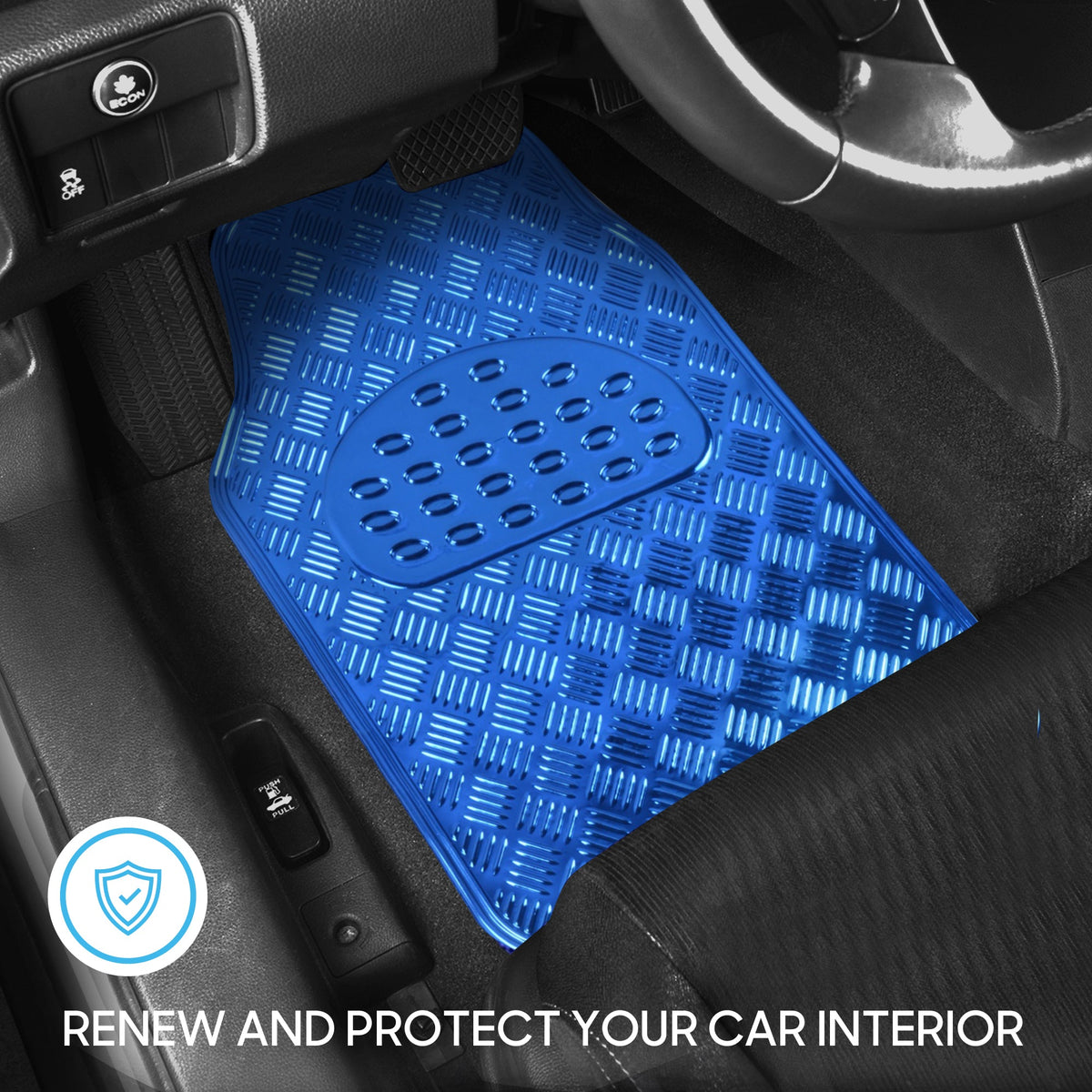 BDK 4-Piece Translucent Centered Cushioned Grip Pad Vorderbodenmatten und Hinterbodenmatten - Heavy Duty, All Weather