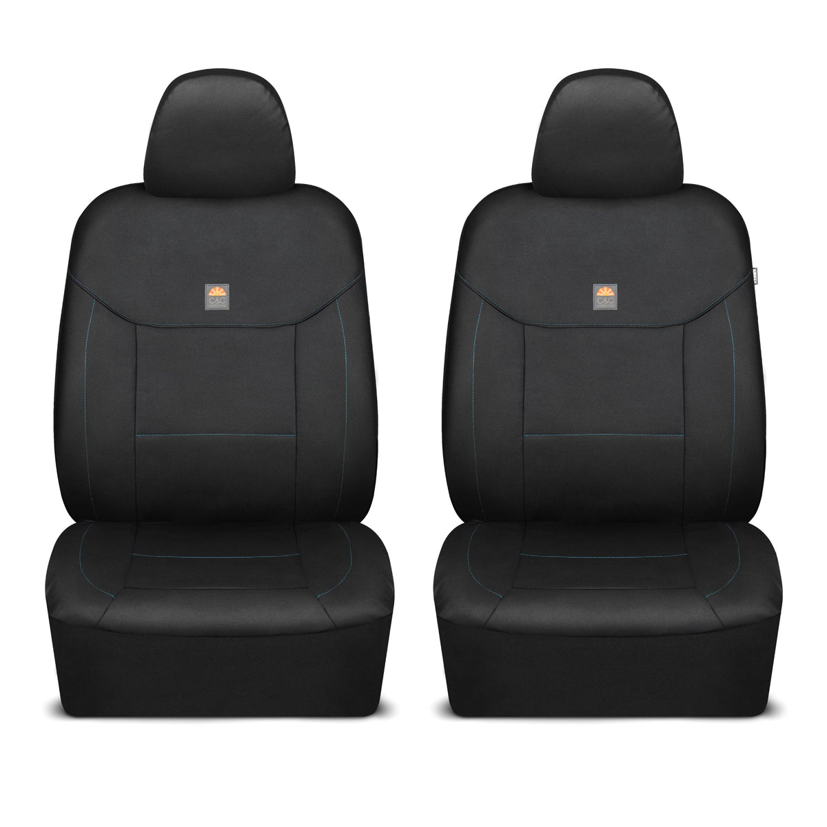 C&C Napa Ledertasche 2 Vordersitze - Faux Leder Auto Sitzprotektoren für Autos & LKW - UV-resistent, leicht zu reinigen, semi-universal fit - Stilvolles Küstendesign für Sommer Auto Interior Upgrade