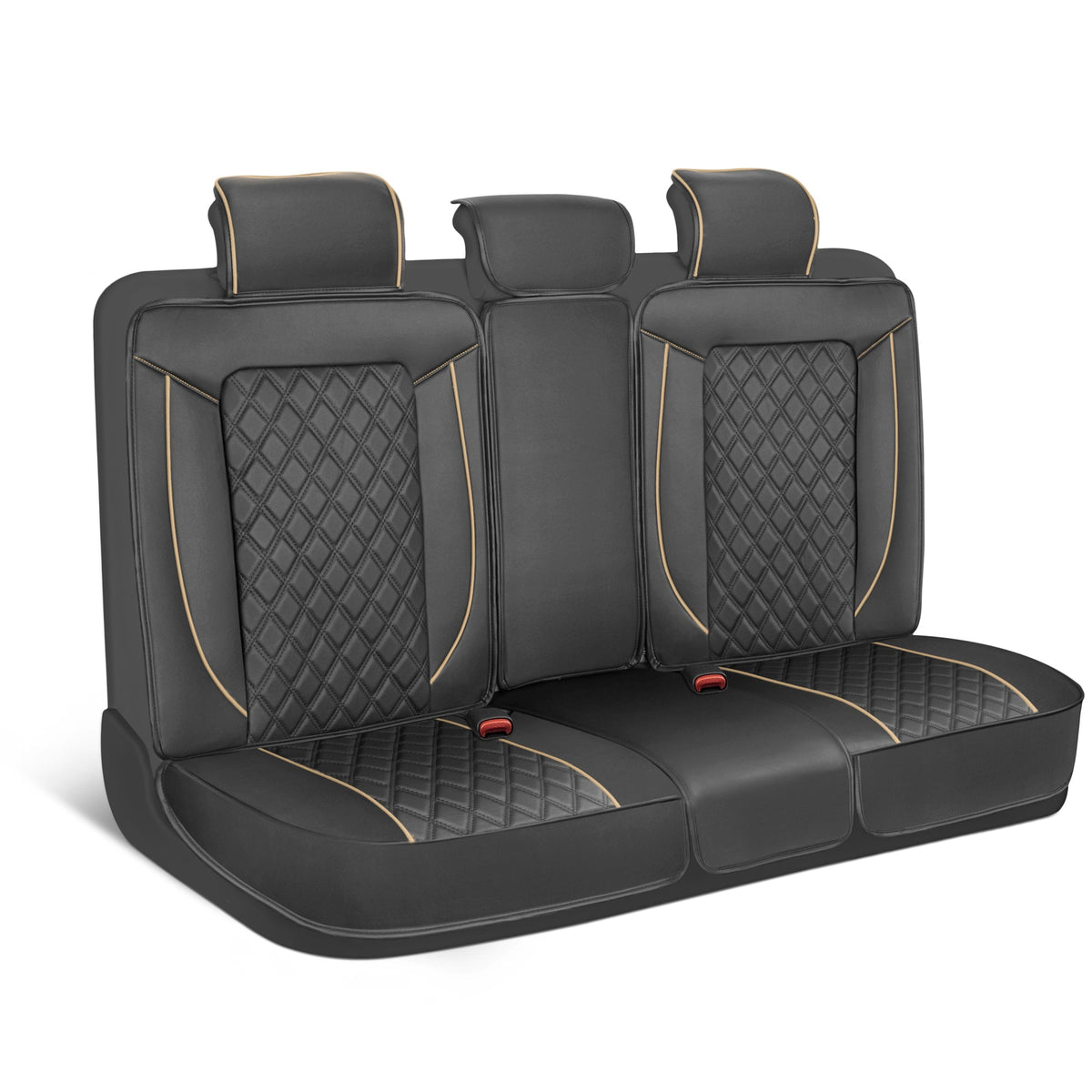 MotorBox 7-teilige Prestige Edition Premium Faux Leather Diamond Stitched Cushion Rücksitzbezüge