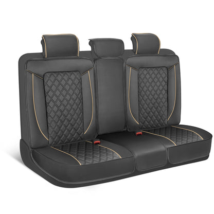 MotorBox 7-teilige Prestige Edition Premium Faux Leather Diamond Stitched Cushion Rücksitzbezüge
