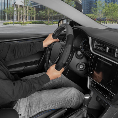 MotorTrend GripDrive Carbonfaser weben Ergonomic Grip Lenkrad Abdeckung (Fits 14.5' - 15.5')