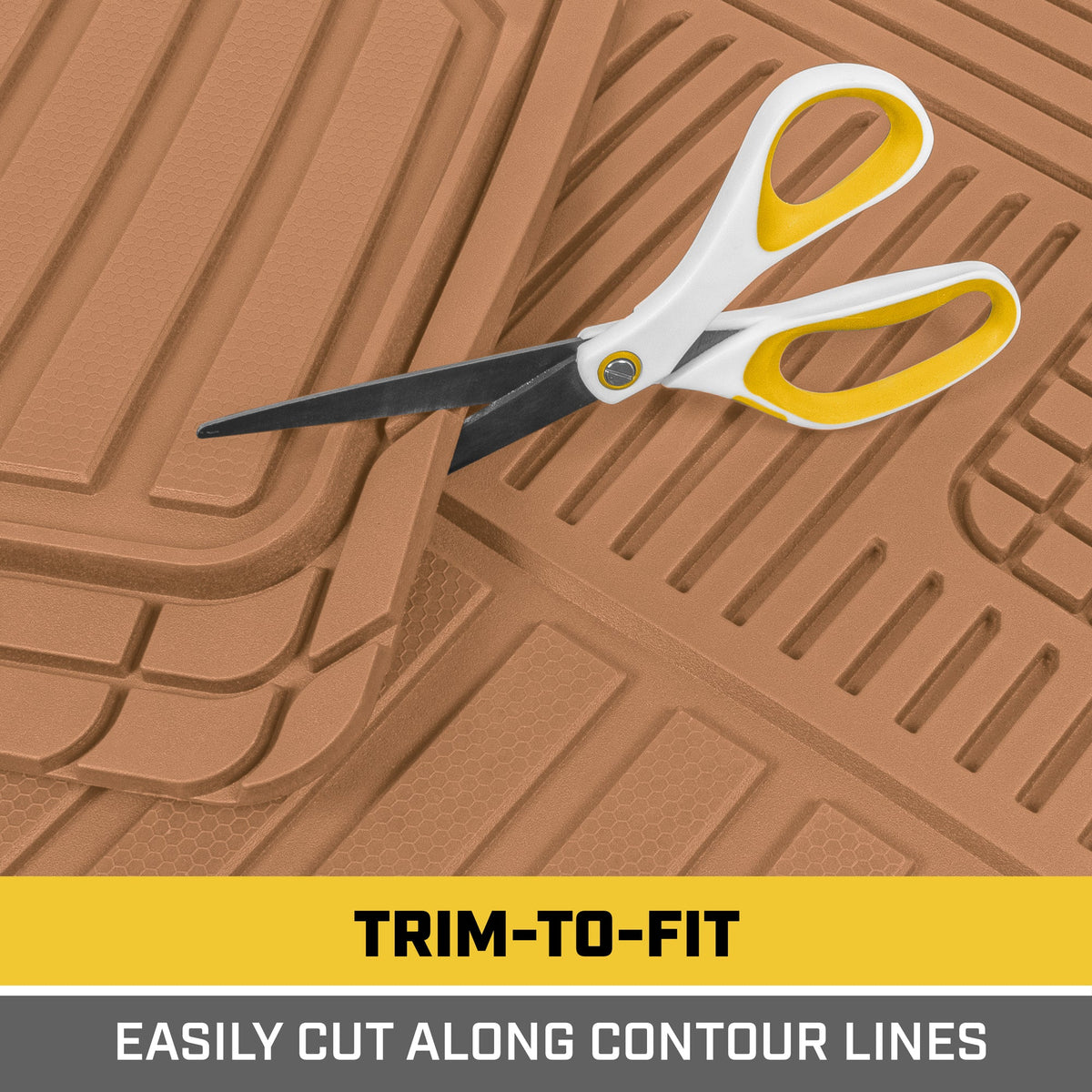 CAT 3-Stück ToughLiner Vorderbodenmatten und Hinterbodenmatten - Heavy Duty, All Weather, Trimmen, um zu passen