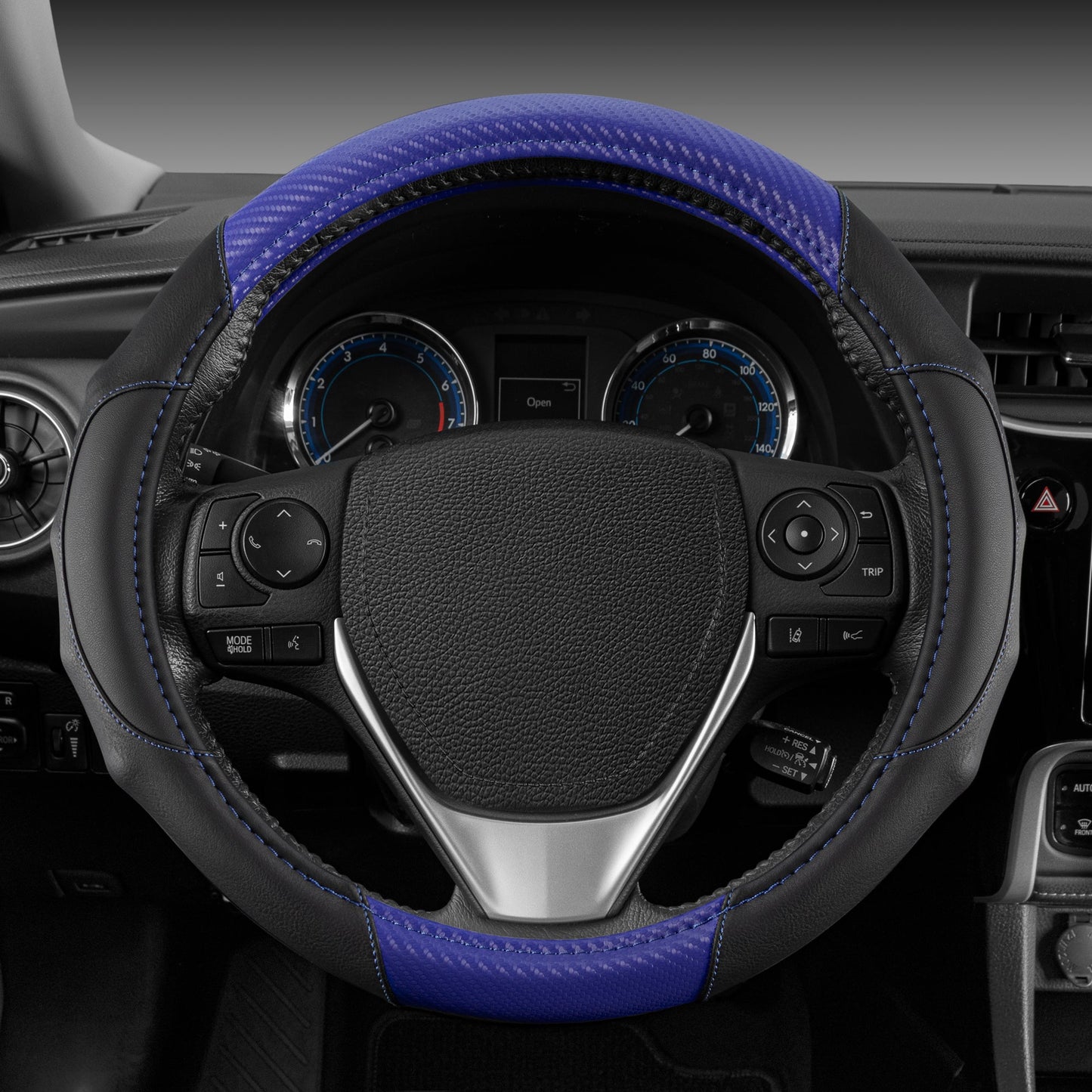 MotorTrend GripDrive Carbonfaser weben Ergonomic Grip Lenkrad Abdeckung (Fits 14.5' - 15.5')