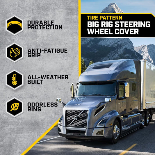 Cat® DuraGrip Auto Lenkrad Abdeckung Reifenlauffläche inspiriert Traktion Grip Design, schwarze Lenkrad Abdeckung für RV Semi Truck Big Rig Trucker
