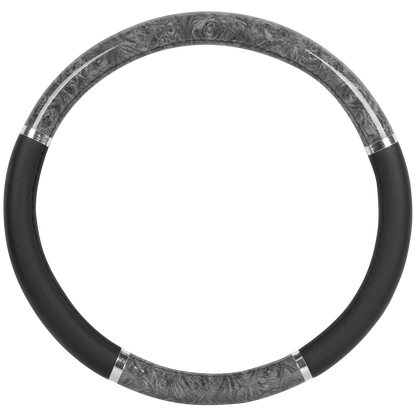 BDK Zwei-Tone Chrome Holzkorn Lenkrad Abdeckung (Fits 14.5' - 15.5')