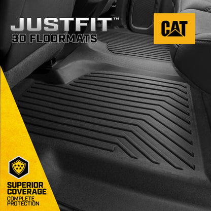 CAT® JustFitTM 3D Custom Fit Bench Bodenmatte für 2019-2026 Chevrolet Silverado 1500 / GMC Sierra 1500 & 2020-2026 Chevy Silverado / GMC Sierra 2500HD / 3500HD Crew Cab Rear Floor Liner Laser gemessen