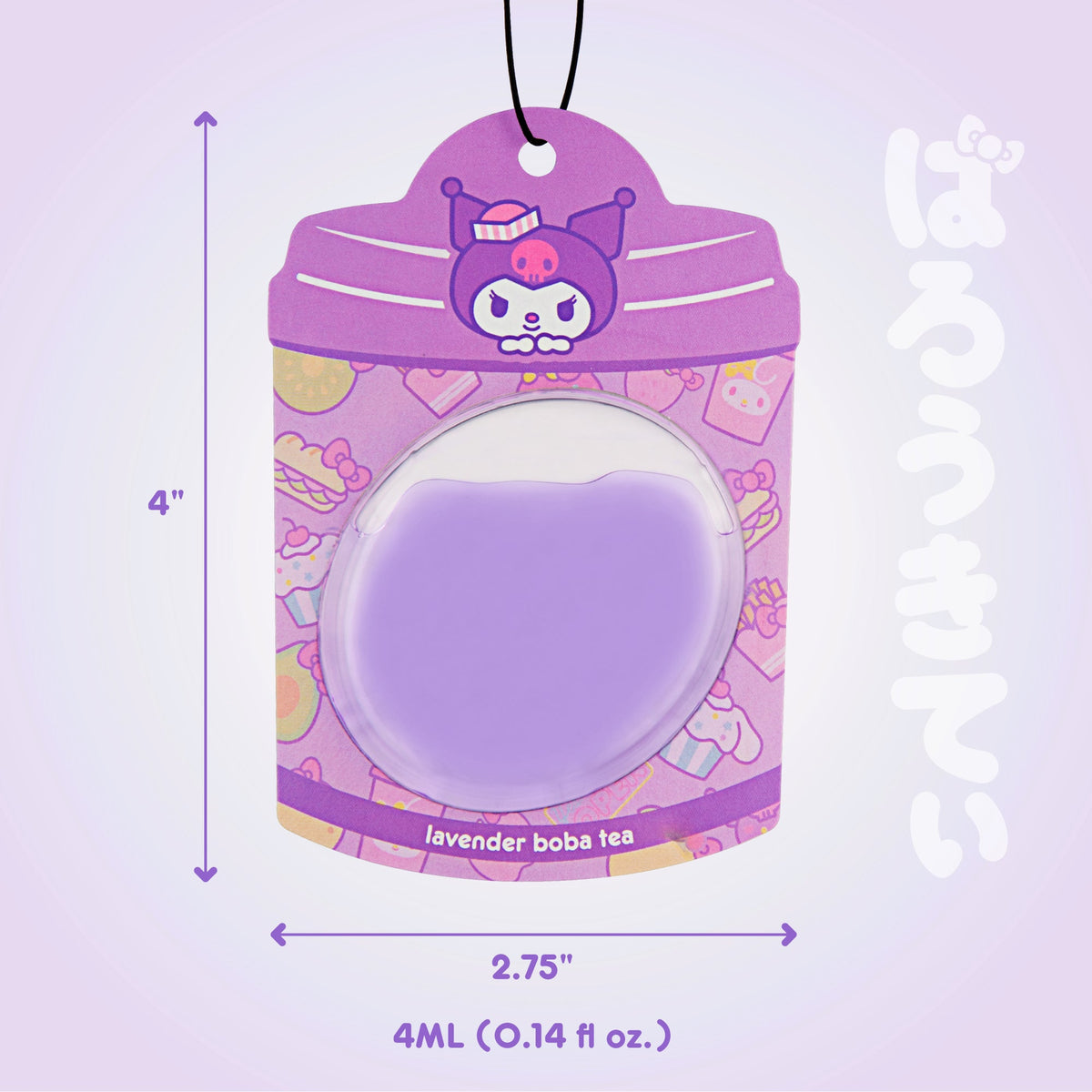 Hello Kitty und Freunde Car Air Freshener (Kuromi - Lavendel Boba Tee) Hängendes Gel Area Deodorizer, lang anhaltende Autodüfte Air Freshener, niedliches Automotive Sanrio Zubehör Dekor, 2-Pack